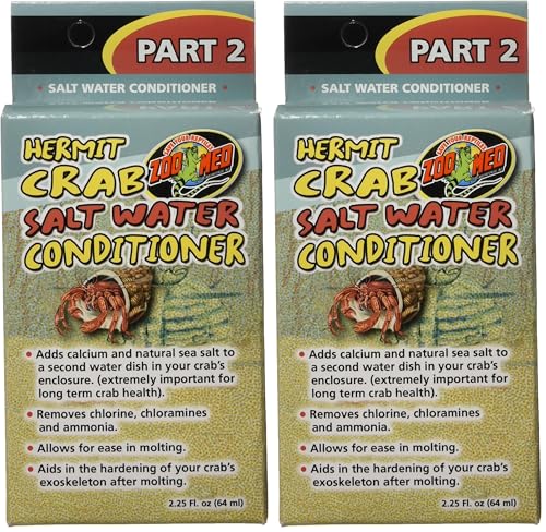 Zoo Med Hermit Crab Salt Water Conditioner (Pack of 2) - size: 2.25 fl. oz. (Pack of 2)