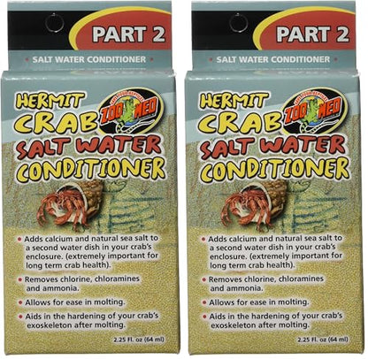 Zoo Med Hermit Crab Salt Water Conditioner (Pack of 2) - size: 2.25 fl. oz. (Pack of 2)
