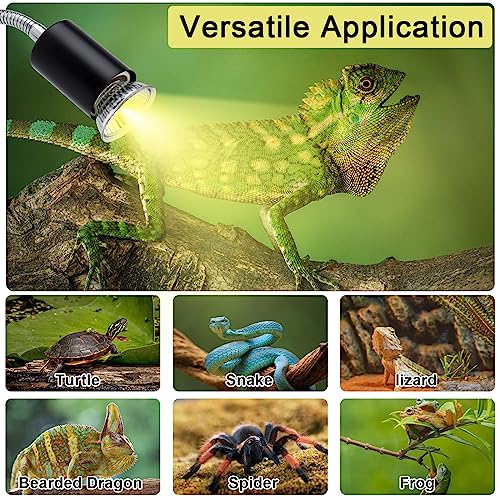 ReptileHeat Lamp The Adjustable Temperature and 360 ° Rotating Hose Crawlers Heating Lights, for Turtles, Lizards, Beard Dragons and Other Amphibious Pets - color: Yellow Lamp With Rotating Arm