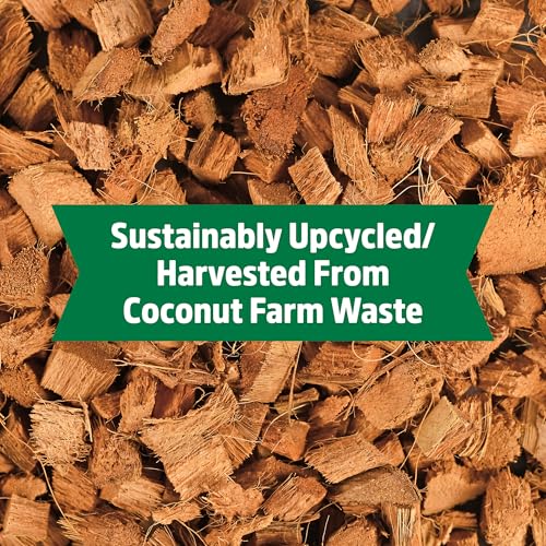Back to the Roots 100% Organic Mulch, 58 Quart (2 Cubic ft), Expanding Coconut Husk Block for Gardening