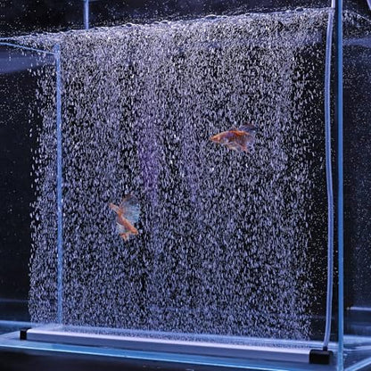 hygger Aquarium Bubble Strip, Nano Air Bubble Curtain Wall Aquarium, Quiet High Dissolved Oxygen Diffuser Fish Tank Bubbler Decorations Self-Sinking for Freshwater Saltwater (16.9 Inch) - size: 16.9 Inch