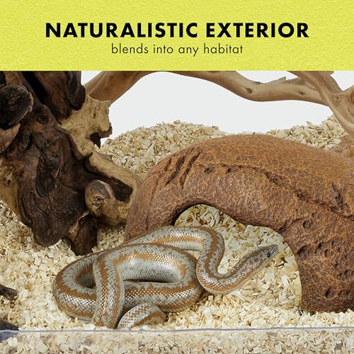 Zilla Rock Den, Naturalistic Rock Décor, Ideal Hideaway for Snakes, Skinks, Geckos, Bearded Dragons, Medium - size: Medium