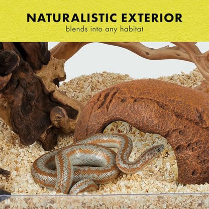 Zilla Rock Den, Naturalistic Rock Décor, Ideal Hideaway for Snakes, Skinks, Geckos, Bearded Dragons, Medium - size: Medium