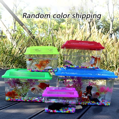 Portable Reptiles Tanks Box Including Feeding Port Observation Window for Lizards Breeding Case Large Lizards Habitat Box Featuring Ventilated Cover - size: 18x11x11cm