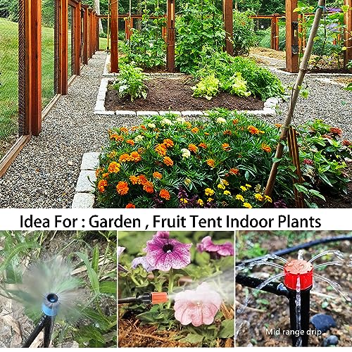 226FT Greenhouse Micro Drip Irrigation Kit Automatic Irrigation System Patio Misting Plant Watering System with 1/4 inch 1/2 inch Blank Distribution Tubing Hose Adjustable Nozzle Emitters Sprinkler | Automatic Irrigation System, Patio Misting Plant Wateri