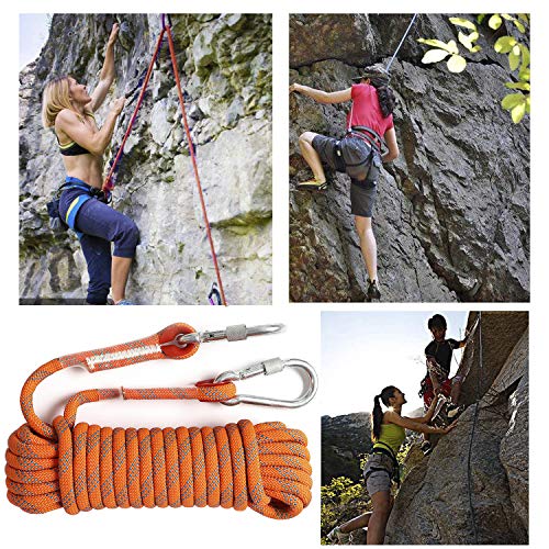 Static Climbing Ropes 35FT,50FT,100FT,150FT,200FT,250FT(Diam 10mm,16mm) - color: Orange(diam 10mm), size: 200 FT