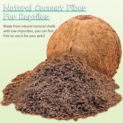 VCEPJH Loose Coconut Fiber Substrate 2 Pack Natural Coco Coir Reptile Bedding and Extra Large Reptile Vines Thick Terrarium Plants 78 Inches Long for Bearded Dragon Chameleon Gecko Lizard