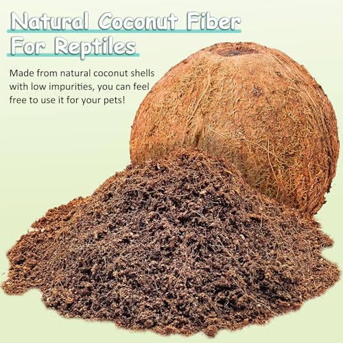 VCEPJH Loose Coconut Fiber Substrate 2 Pack Natural Coco Coir Reptile Bedding and Reptile Climbing Branch Decor 2 Pcs Bendable Jungle Vine for Gecko Bearded Dragons, Snake,Frogs