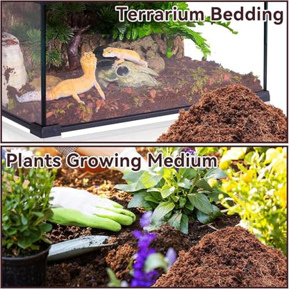 Coir Substrate for Reptile Natural Moisturizing Husk Bedding | Coirfiber Substrate Coir Husk Reptile Tortoise Snakes Hermit Crabs Burrowing Animals Natural Habitat Accessories Bedding