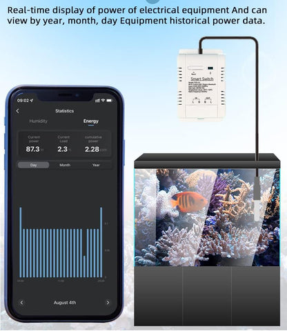 Tuya WiFi 16A Temp Controller Energy Monitor 85-250V Smart Switch | 3000W load, Auto manual modes, Multi timing, Family share, Works with Alexa Google Home ,For incubator greenhouse brewing - style: Temperature