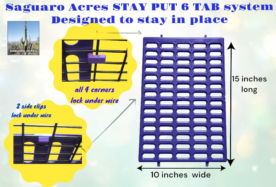 Saguaro Acres Rabbit and Small Animal Cage Resting Mat for Wire Floored Cages 2 Pack (Purple) - color: Purple