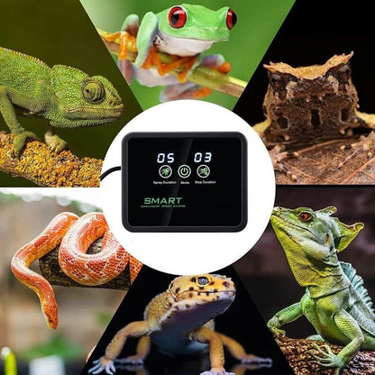 Smart Reptile Terrariums Humidifiers Automatic Reptile Misting System Kit with Timer Nozzles for Rainforest Plants Amphibian(with Box-US Plug) - color: With Box-us Plug
