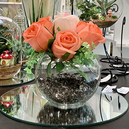 WGV Bowl Glass Vase, Diameter 6", Height 4.5", Open Width 4", (Multiple Sizes Choices) Clear Bubble Planter Terrarium Fish Bowl for Wedding Event Home Decor, 1 Piece (VBW0006A) - size: 6"D 1 Piece