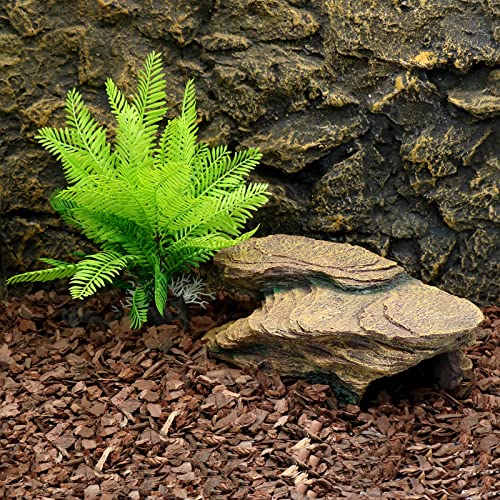 Turtle Basking Platform Shale Scape Step Ledge, Reptile Cave Hideout Turtle Tank Accessories Decorations, Great for Reptiles, Amphibians, Leopard Gecko, Bearded Dragons, Lizard, Frogs - style: Medium-12*6*4