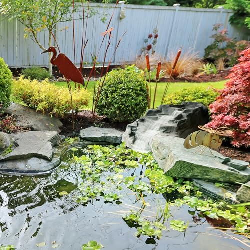 Algreen Rock Waterfall, Tranquility Pond Fountain, Gray | Heavy-Duty BPA-Free Polyethylene, 34x17x24 in, 0.75 in Fitting, Fish & Plant Safe, 9 lb
