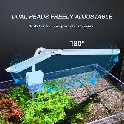 LED Aquarium Light Full Spectrum Clip Fish Tank Light Plants Light 360° Adjustable 2 Light Bar Super-Bright 13.2W Suitable for 20-75 Gal Fish Tank - size: 13.2W For 20-50 Gal Fish Tank