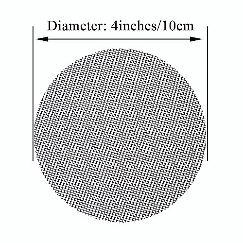 HAHIYO 50PCs 4Inch/10Cm Black Round Glassfibre Flower Pot Hole Mesh Pad Bottom Grid Mat Bonsai Drainage mesh Hole Screens Gasket Prevent Soil Loss Breathable Gasket Drainage Netting for Bonsai - size: Round-4In-50P