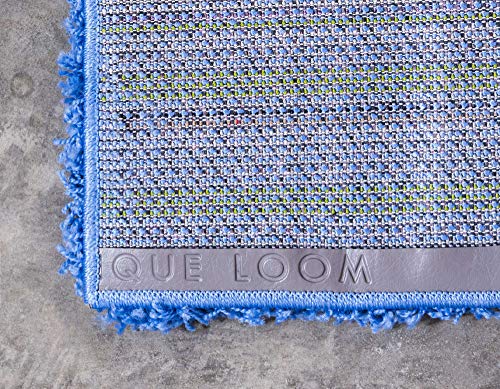 Unique Loom Solid Shag Collection Area Rug (2' 2" x 3' 1" Rectangle, Periwinkle Blue) - color: Periwinkle Blue, size: 2'2" x 3'1" (Rectangular)
