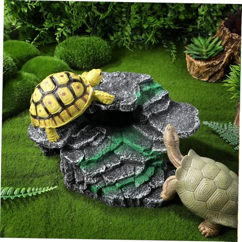 TOYANDONA Turtle Basking Platform Reptile Habitat Decor Strong Suction Cups for Aquatic Turtles and Bearded Dragons Floating Basking Rock