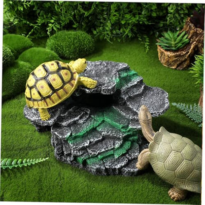 TOYANDONA Turtle Basking Platform Reptile Habitat Decor Strong Suction Cups for Aquatic Turtles and Bearded Dragons Floating Basking Rock