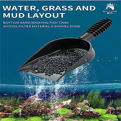 Aquariums Sand Shovel Fish Tanks Tool with Ergonomic Handle Aquariums Scooper Sifter Cleaner PVC B#