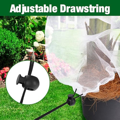 Alpurple 2 Pcs Insect Bird Barrier Netting Mesh with Drawstring- 4.9 x 3.2 Ft Garden Bug Netting Plant Cover- Fruit Tree Net for Protect Plant Fruits Citrus Flower from Insect Bird Eating | 4.9 x 3.2 Ft Garden Netting Pest Barrier, Fruit Tree Net for Prot