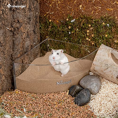 Niteangel Hamster Desert Bath Sand: 6lb/96oz No-Dust Bath & Easy to Clumps | Helps Odor Control & Remove Excess Grease - Potty Litter Sand for Hamster Chinchillas Gerbil Mice Degu or Other Small Pets - color: Desert Sand, size: 6LB/96oz