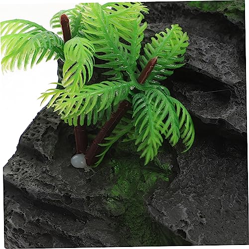 GANAZONO Aquarium Tortoise Basking Platform Multi-Functional Climbing Ramp for Aquatic Turtles Frogs Reptiles Durable Resin Decoration with Vivid Accessory for Water Turtles Lizards