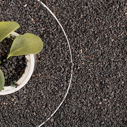 18lb Black Lava Rock for Plant, 1/8-1/4 inch Horticultural Volcanic Rock Soil for Decorative Landscaping Bonsai, Cacti, Succulents Plants Top Dressing for Release Excess Water - color: Black, size: 18LB
