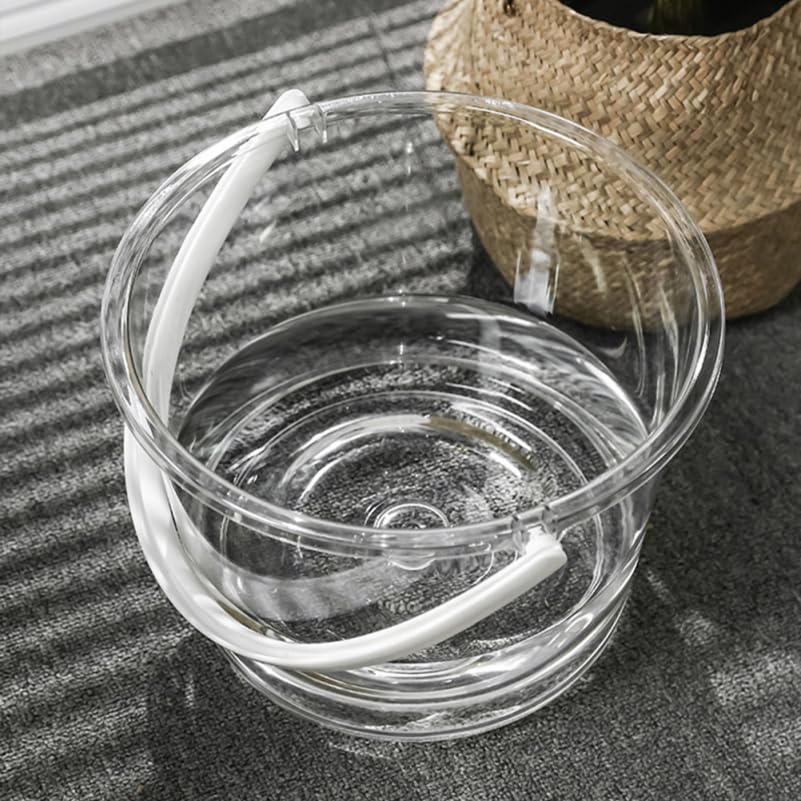 Large Capacity Water Bucket with Handle and Scoop Clear Plastic Wash Bucket for Bathroom Kitchen Dormitory and Outdoor Water Storage and Transport