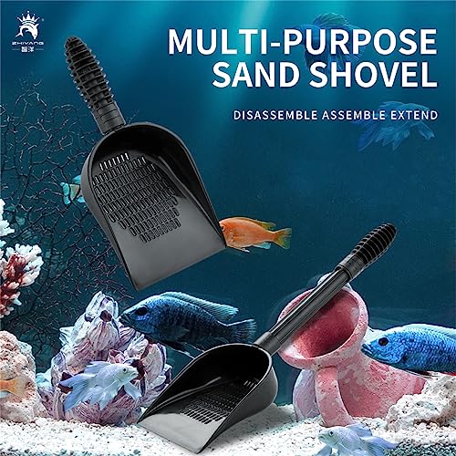 Aquariums Sand Shovel Fish Tanks Tool with Ergonomic Handle Aquariums Scooper Sifter Cleaner PVC B#