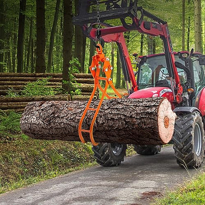 VEVOR Timber Claw Hook, 28 inch 4 Claw Log Grapple Logging Tongs, Swivel Steel Log Lifting Tongs 31" Max Opening, Eagle Claws with 2205LBS/1000kg Loading Capacity for Tractors, ATVs, Trucks, Forklifts - style: 28in-Swivel