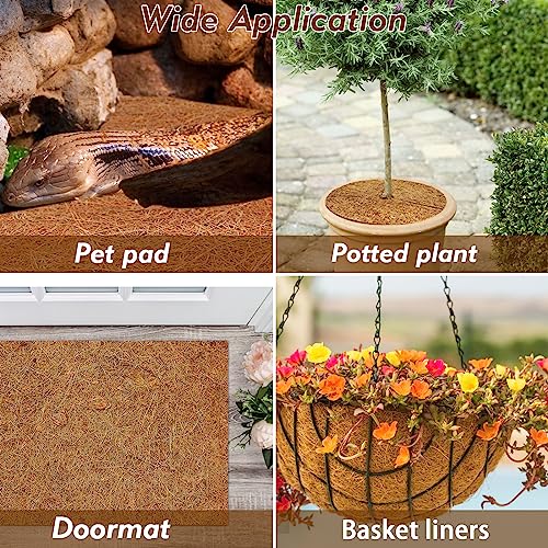 3 Rolls Reptile Carpet 24x48 Inch Coconut Fiber Mat for Tank Bedding | Natural Coconut Fiber Reptile Carpet Liner Flooring, Absorbent & Reusable For Bearded Dragons, Tortoises, Lizards & Geckos - size: 3 Pcs (24X48in)