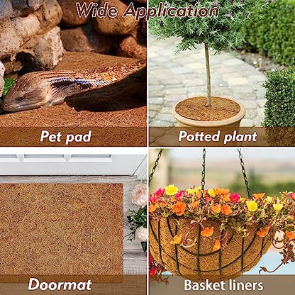 3 Rolls Reptile Carpet 18x36 Inch Coconut Fiber Mat for Tank Bedding | Natural Coconut Fiber Reptile Carpet Liner Flooring, Absorbent & Reusable For Bearded Dragons, Tortoises, Lizards & Geckos - size: 3 Pcs (18X36in)