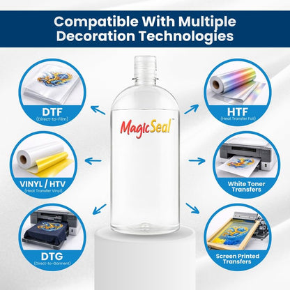MagicSeal™ Spray Transfer Finishing Solution 1000ml, Improves Softness, Breathability and Wash Durability for Garment Transfers with Professional Post-Press Technology - size: 1L Refill