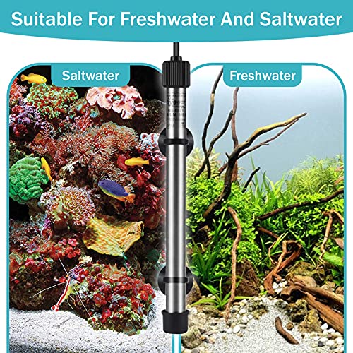 hygger Pinpoint Saltwater Aquarium Heater with Digital Thermostat IC Temp Controller, Titanium Tube Submersible Fish Tank Heater for Coral Reef 200 Watt - size: 200w for 20-45 Gal