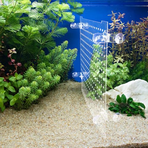 NUOBESTY Clear Acrylic Fish Tank Divider with Smooth Edges for Safe Fish Separation Flexible Transparent Aquarium Partition Board for Shrimp and Reptile Isolation Easy Installation Aquarium