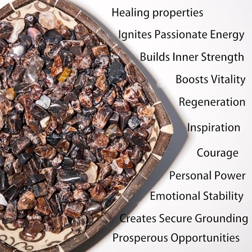 Garnet Crystal Chips Bulk 1lb, 500+ Pieces, 8-15mm Natural Gemstones - color: Garnet, size: 1LB