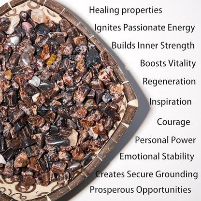Garnet Crystal Chips Bulk 1lb, 500+ Pieces, 8-15mm Natural Gemstones - color: Garnet, size: 1LB
