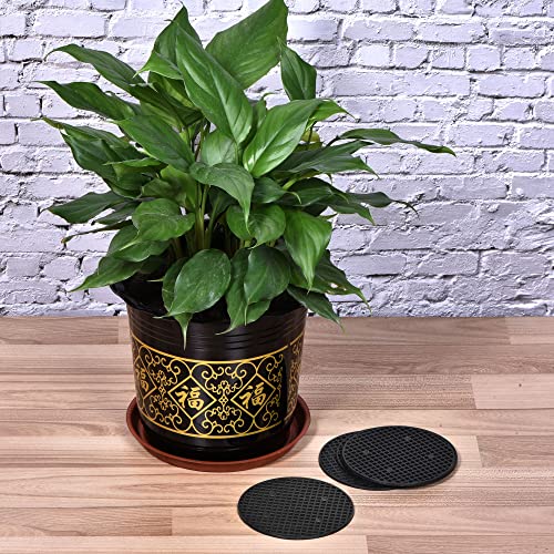 MECCANIXITY Flower Pot Hole Mesh Pad 4.7 Inch Bonsai Plant Bottom Round Plastic Soil Grid Screen Mat, Black Pack of 20 - size: 4.7"