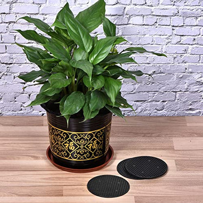 MECCANIXITY Flower Pot Hole Mesh Pad 4.7 Inch Bonsai Plant Bottom Round Plastic Soil Grid Screen Mat, Black Pack of 20 - size: 4.7"