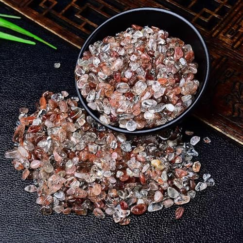 Erliway 7-9mm Black-Gold Super Seven Healing Crystal Chips for Crafts, 100g | Natural Crushed Crystal Stones Tumbled Chips for Vase Filler Aquarium Gravel, Meditation Chakra Balancing, Candle DIY Making - color: Black-gold Super Seven