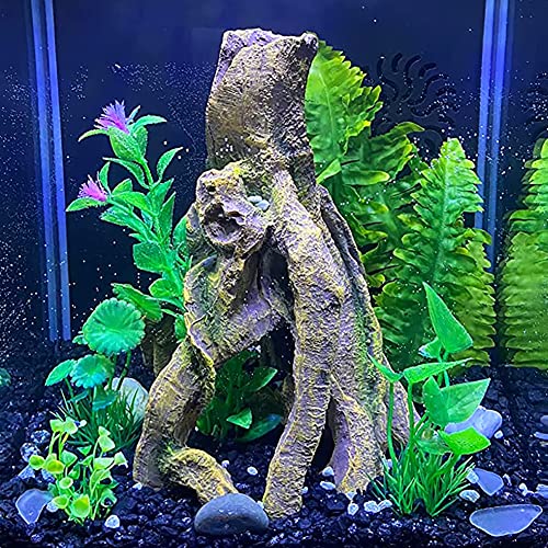 SLOCME Aquarium Resin Wood Trunk Ornament - Lifelike Driftwood Decor,Betta Fish or Other Pets Can Swim Through The Branches