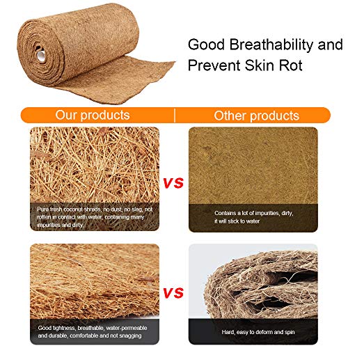 1 Pcs Reptile Carpet - 15.7" x 39.4" Natural Coconut Fiber Mat for Tortoise Bedding, Pet Terrarium Liner for Lizard, Turtle, Snake, Bearded Dragon, Gecko