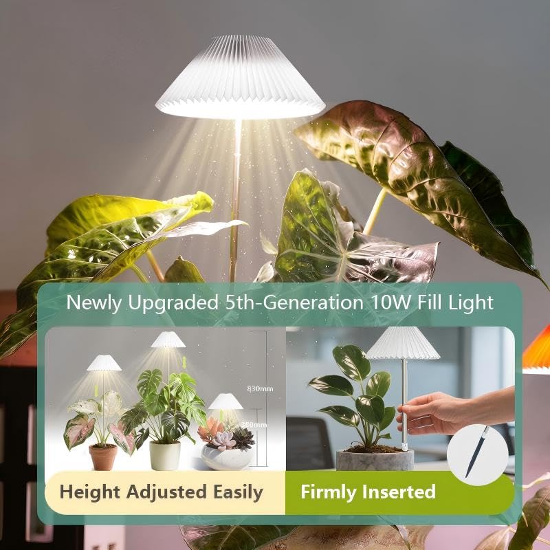 MiniSun Deco Origami Style Ground Stake LED Plant Grow Light, Full Spectrum with Adjustable Brightness, Space-Saving Design for Indoor Plants, 2 Pack (Light for Plant Growth) - style: Soil plug 2pack