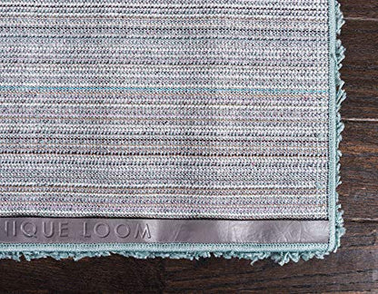 Unique Loom Solid Shag Collection Area Rug (2' 2" x 3' 1" Rectangle, Light Slate Blue) - color: Light Slate Blue, size: 2'2" x 3'1" (Rectangular)