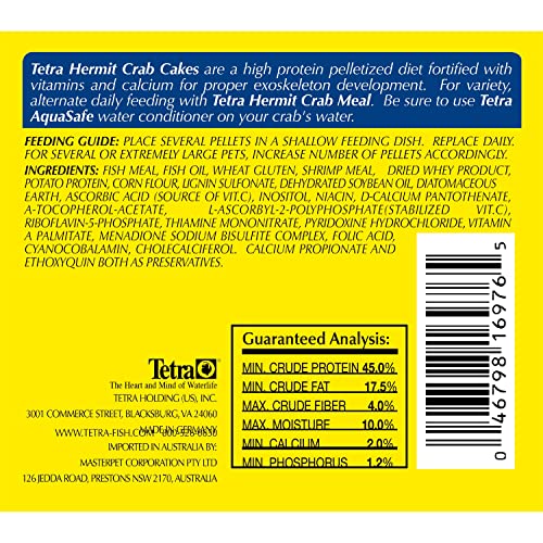 Tetra TetraFauna Hermit Crab Cakes 1.58 Ounces, Food Pellets for All Land Crabs, 100ml (16976) (Pack of 2) - size: 1.58 Ounce (Pack of 2)