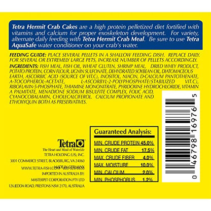 Tetra TetraFauna Hermit Crab Cakes 1.58 Ounces, Food Pellets for All Land Crabs, 100ml (16976) (Pack of 2) - size: 1.58 Ounce (Pack of 2)