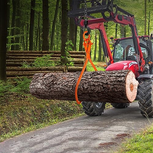 VEVOR Log Skidding Tongs, 32 inch 2 Claw Log Lifting Tongs, Heavy Duty Steel Lumber Skidding Tongs, 1543 lbs/700 kg Loading Capacity, Log Lifting, Handling, Dragging & Carrying Tool - style: 32in-O-Ring