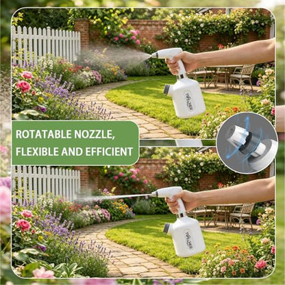 Electric Spray Bottle, 0.26 Gallon Battery Powered Plant Mister, 1500mAh USB Rechargeable Automatic Garden Sprayer, Handheld Continuous Water Spray Bottle for Indoor Houseplants, Succulents, Cleaning